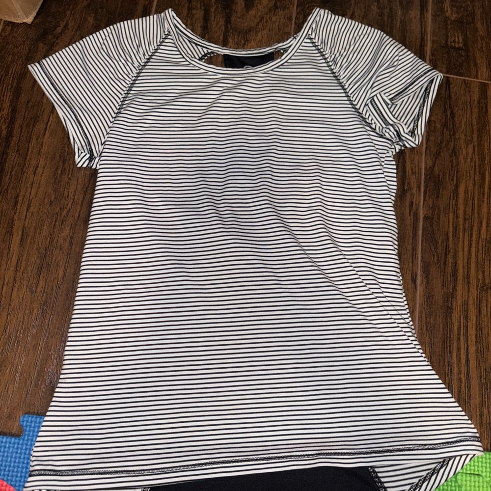 Champion White and Gray Raglan Short Sleeve Fitted Tee